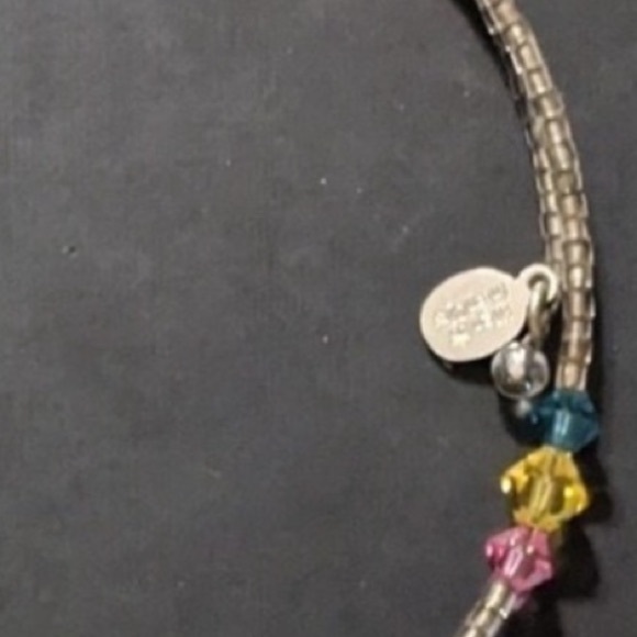 High IntenCity Multi-Color Silver Beaded Multi-Color Choker with Crystal Heart - Picture 8 of 8